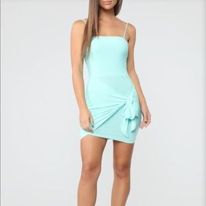 Never worn, mint-colored dress from FashionNova